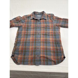 REI Women's Plaid Button Down Shirt - Blue and Orange